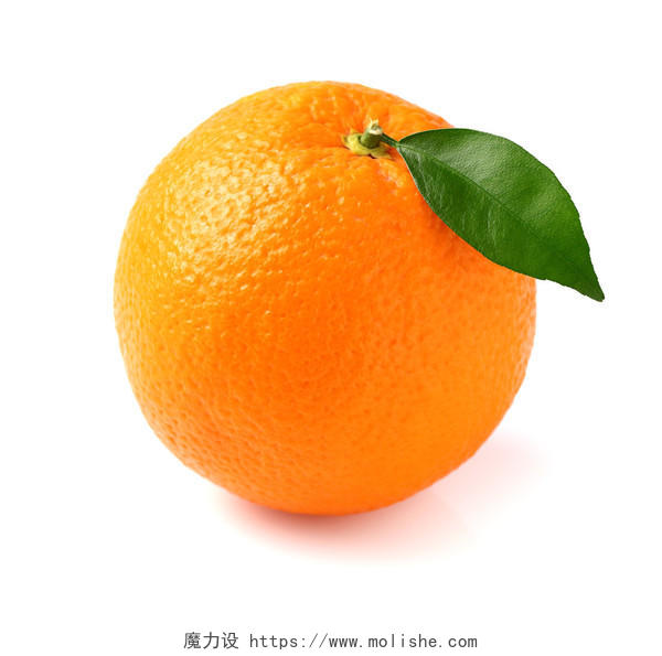 鲜橙色水果与叶子
